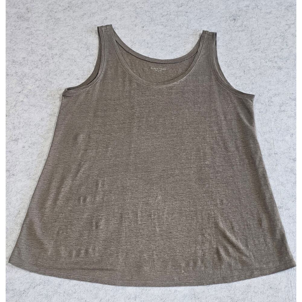 Eileen Fisher Linen Tank Top Organic, Jersey Tank,  Easy Fit, Basic Length, Sz M